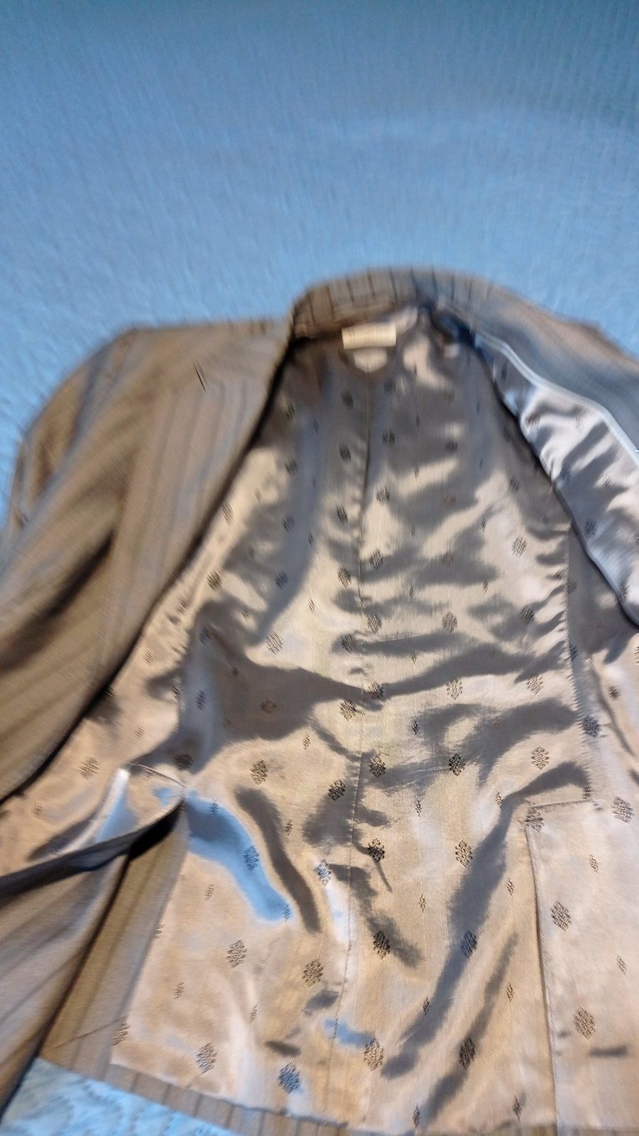 Casaco/jaqueta curto de tecido riscado da Massimo Dutti 3