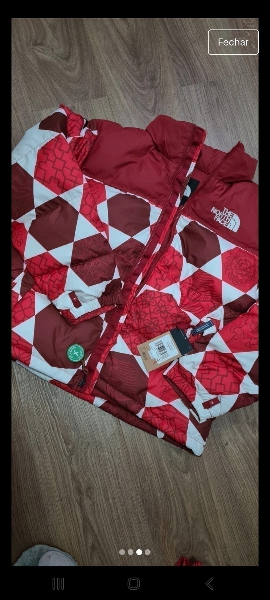 North face 1996 retro print red jacket size M 9