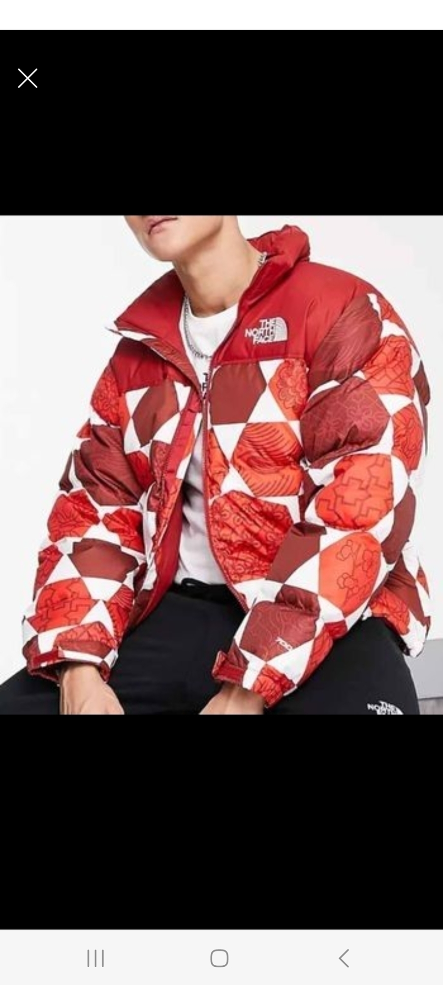 North face 1996 retro print red jacket size M 3