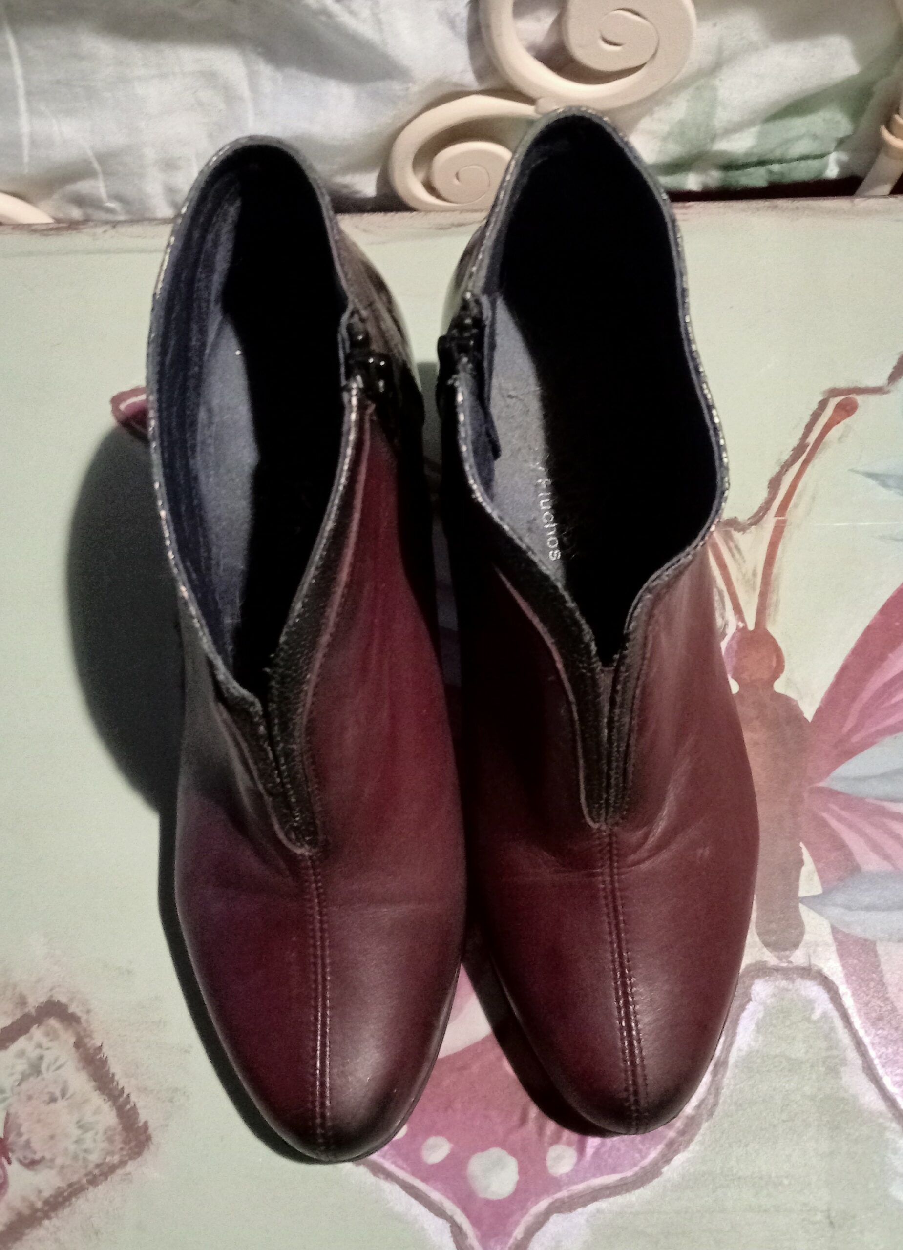 Botins Dorking  bordaux em pele 3
